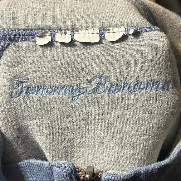 Tommy Bahama Pullover Half Zip Sweatshirt 100% Cotton 3XL Heather Blue Preppy - Picture 5 of 7